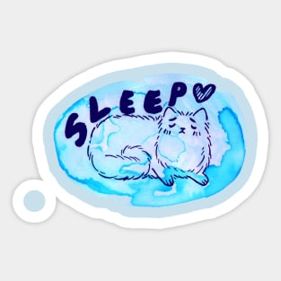 Sleepy Watercolor Kitty Sticker